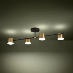 Altamira 4-lys taklampe sort/messing