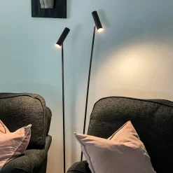 Artic LED 2-lys gulvspot sort m/dim