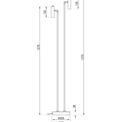 Artic LED 2-lys gulvspot sort m/dim