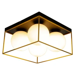 Astro 4-lys plafond sort/opal