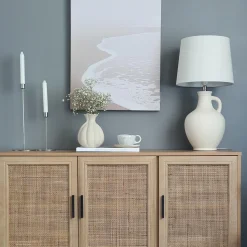 Athena bordlampe naturhvit m/skjerm