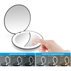 Beauty Hand LED sminkespeil sort