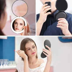 Beauty Hand LED sminkespeil sort