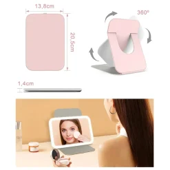 Beauty Table LED sminkespeil sort