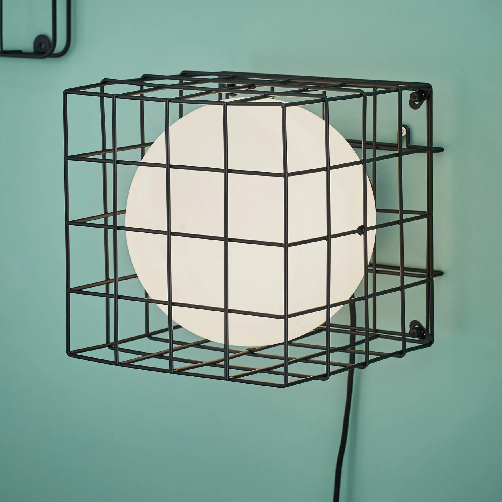 Cage vegglampe 40W E14 sort/hvit