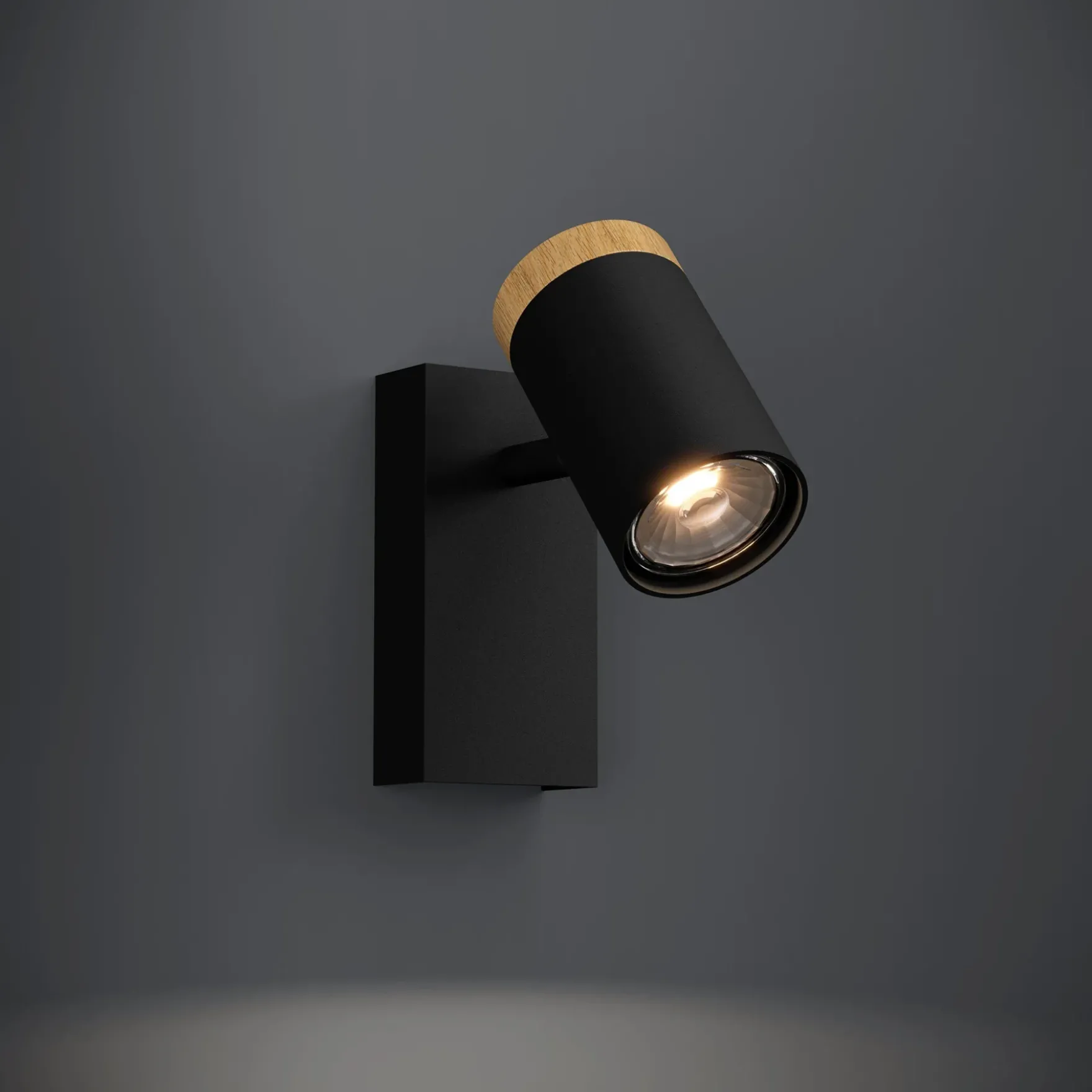 Cartagena vegglampe sort/natur