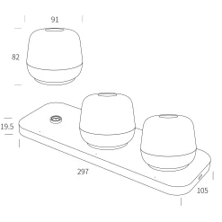 Cocoon bordlampe 3-pk 1.2W grå IP54