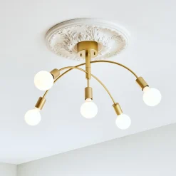 Cygnus 5-lys taklampe gull