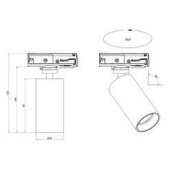 D45 1T LED enkel spot sort