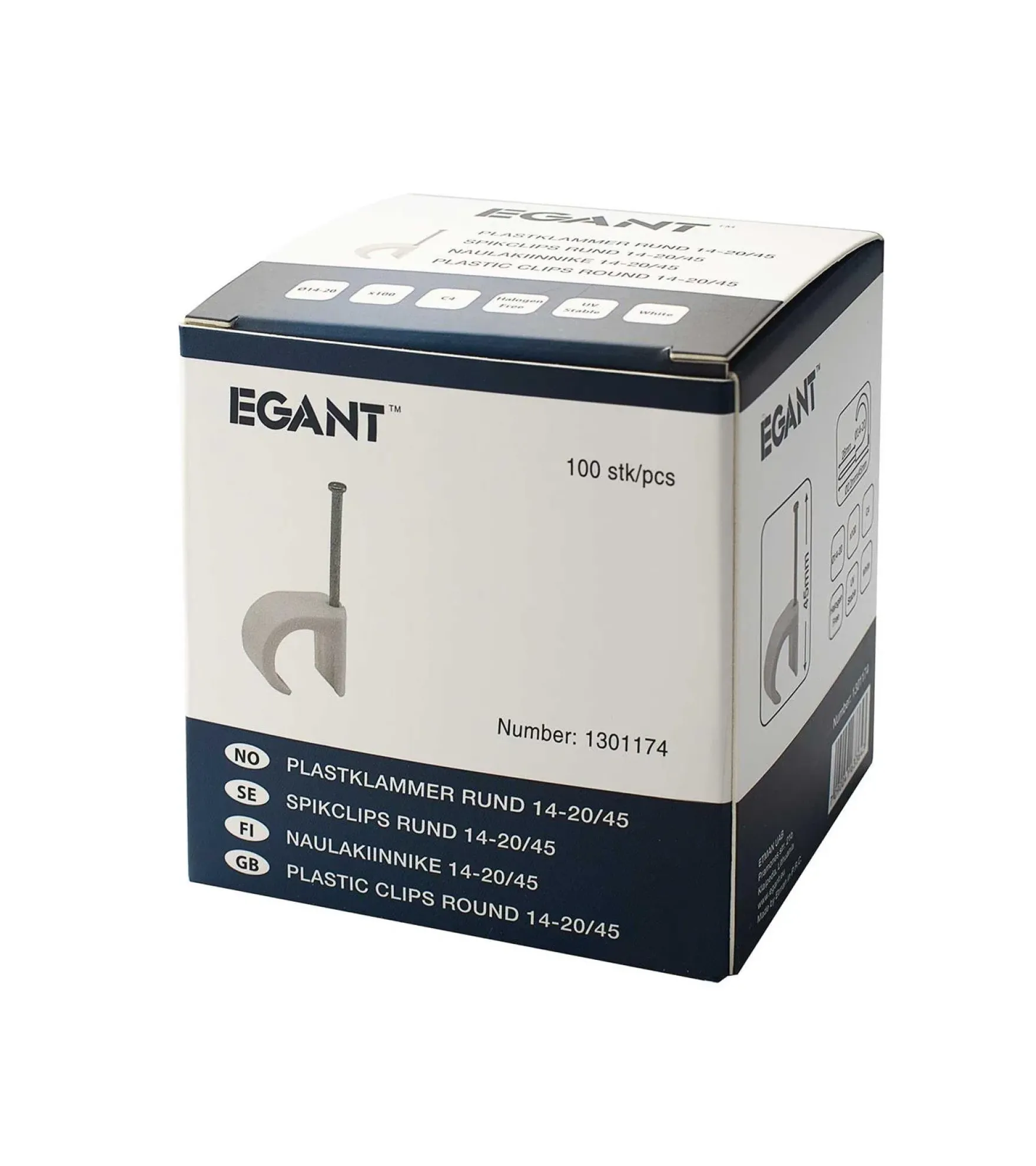 EGANT kabelklips 14-20mm 100pk