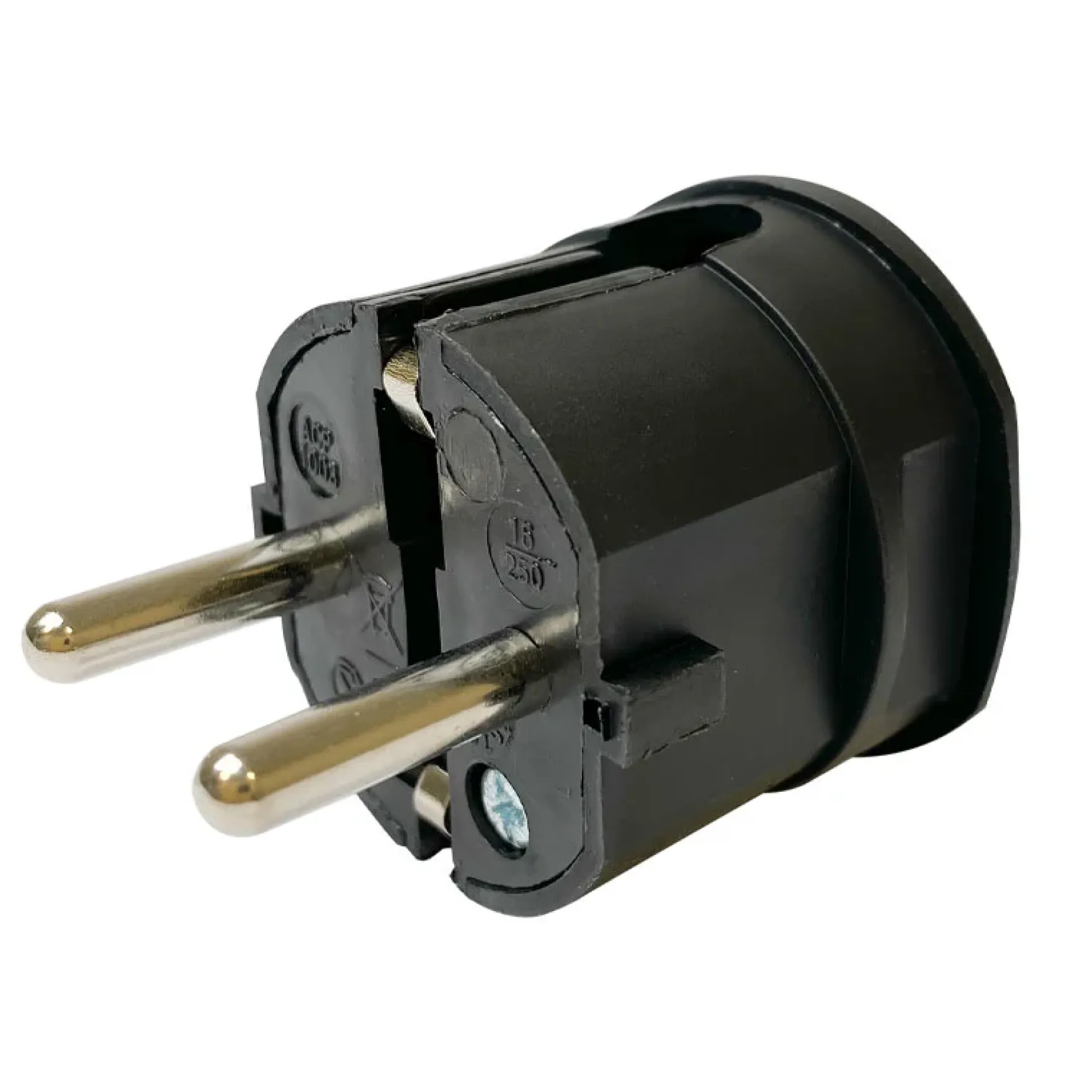 EGANT støpsel sideinngang m/jord sort