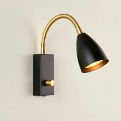 Elias vegglampe sort m/dim