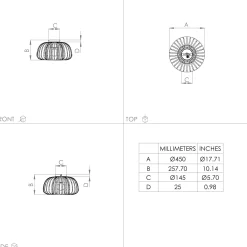 Encinitos takplafond sort/gull