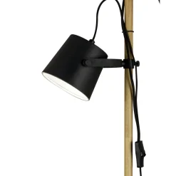 Espresso gulvlampe svart/tre