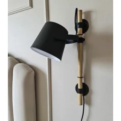 Espresso vegglampe sort/natur