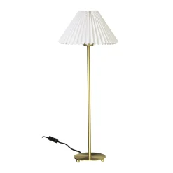 Ester bordlampe messing/hvit m/skjerm
