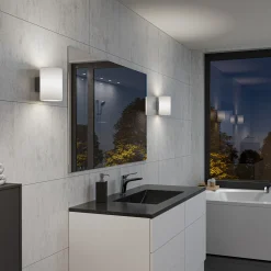 Evoke L vegglampe antrasitt/opal IP44