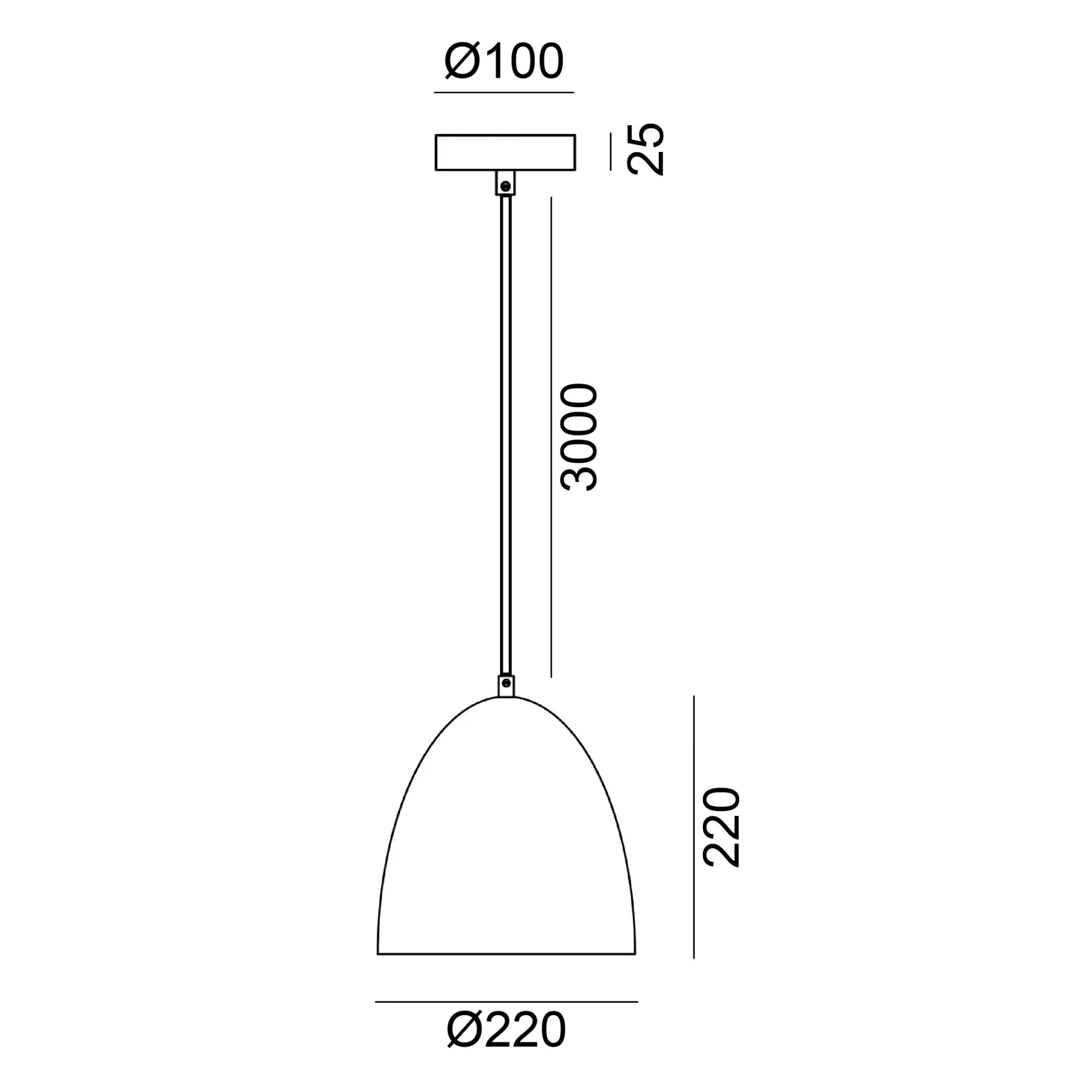 Fiola 220 takpendel 60W sort/gull