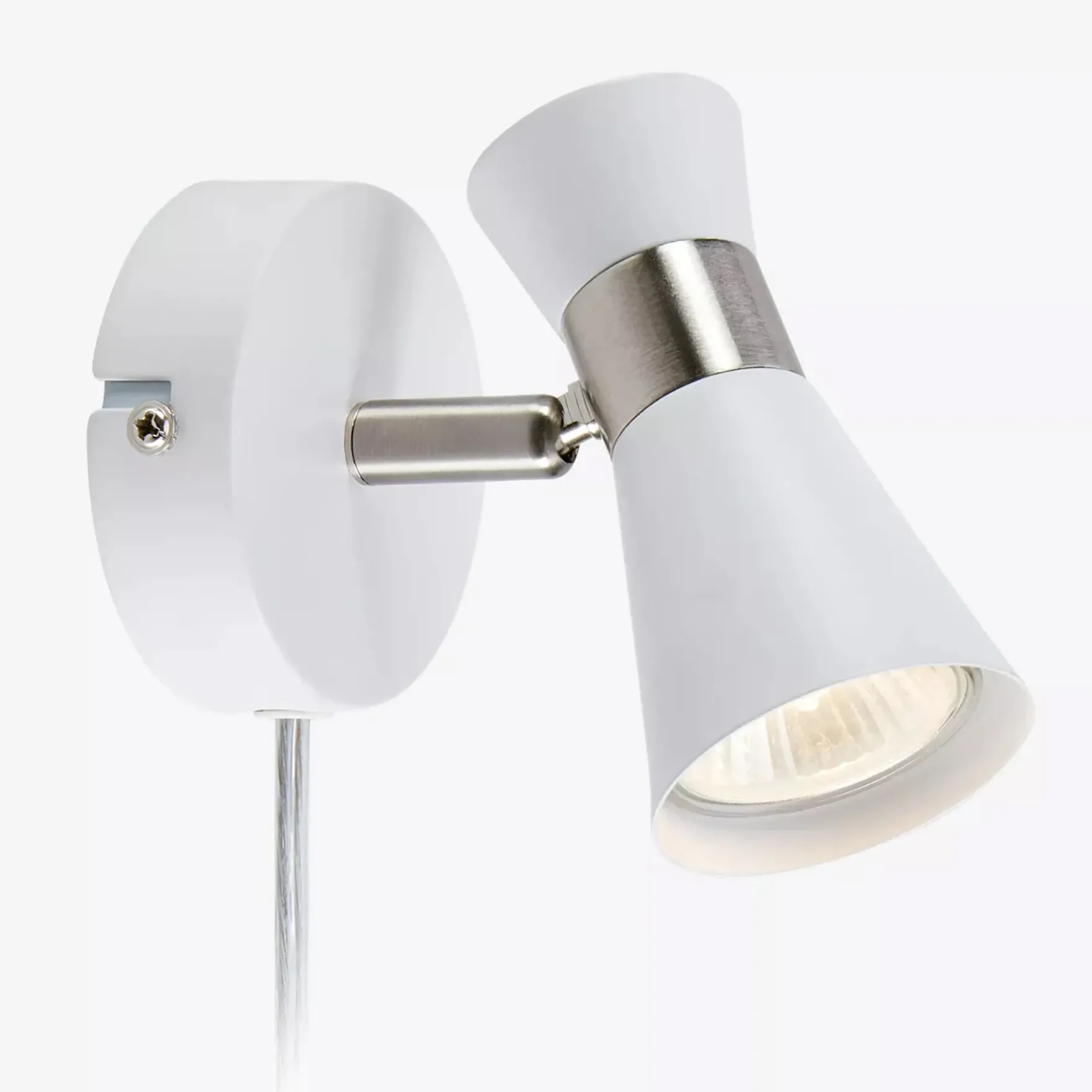 Folie veggspot hvit/satin