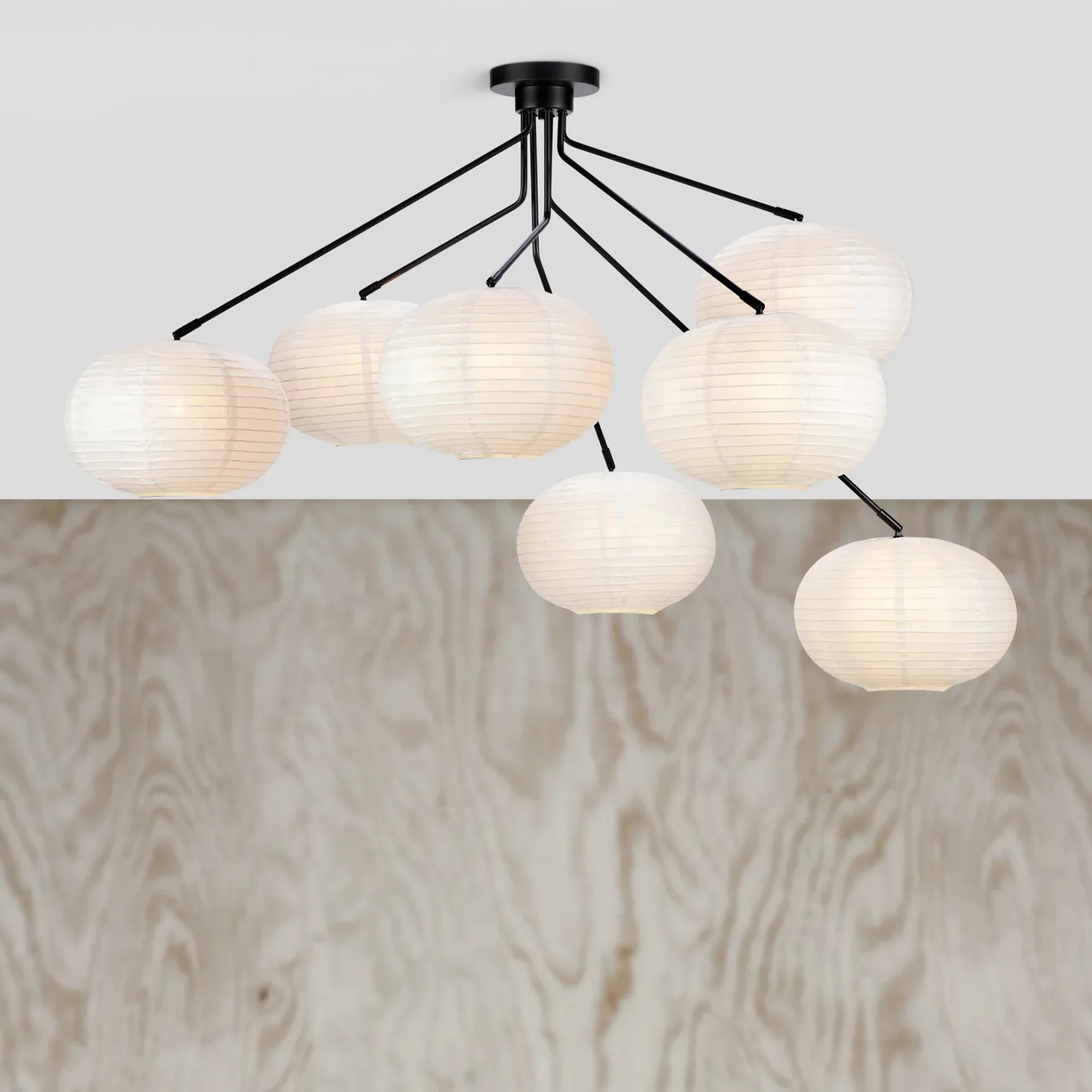 Galaxy taklampe 7x15W E14 sort/hvit