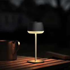 Gløtt bordlampe oppladbar sort