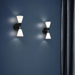 Harlekin duo vegglampe sort/opal