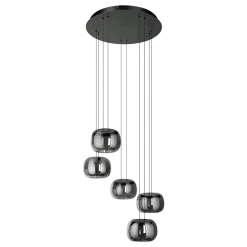 Hortunas 5-lys takpendel LED sort/sotet