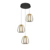 Ideal taklampe 3-lys rondell sort/gull
