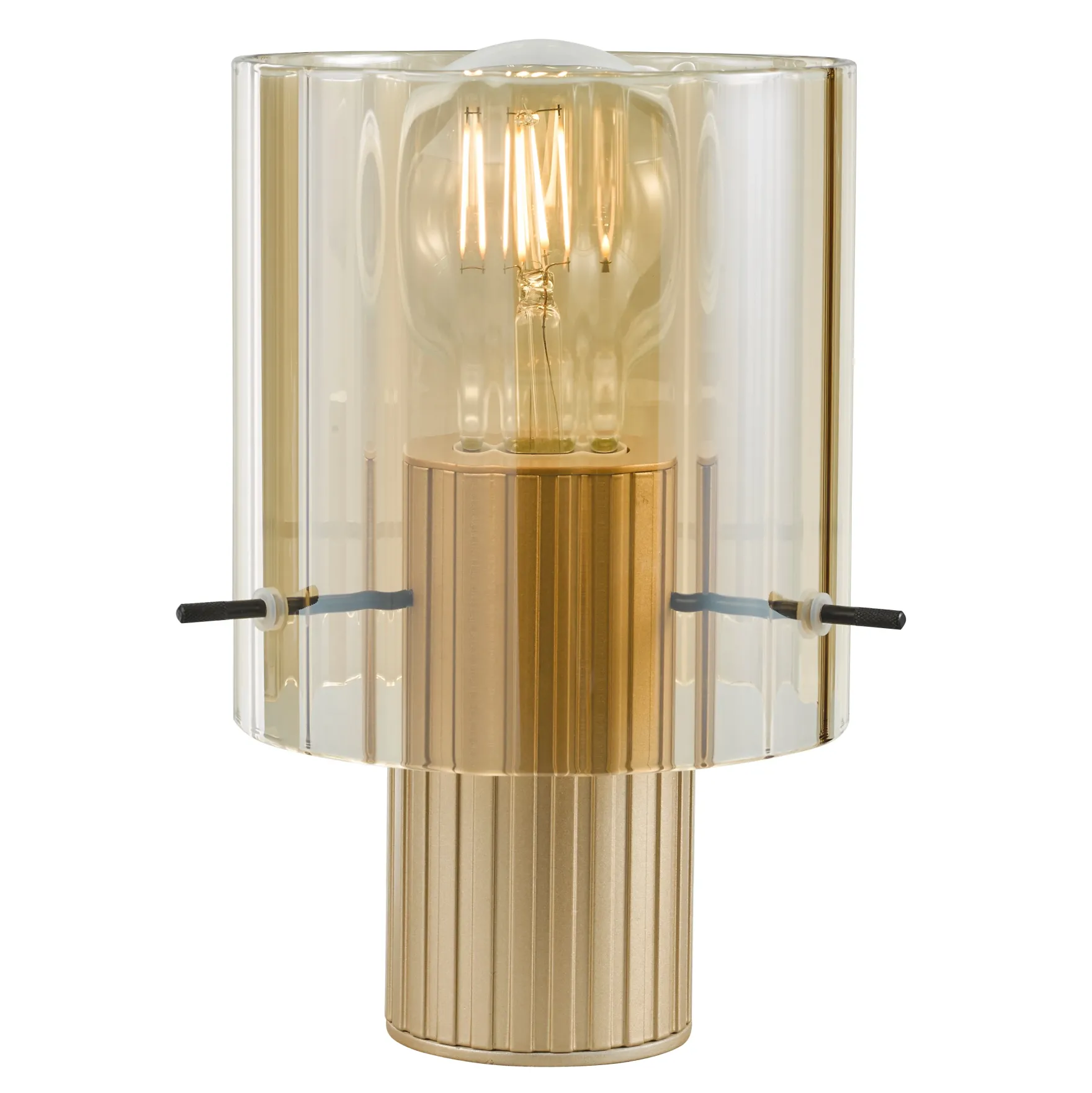 Kvarts bordlampe E27 gull/champagne