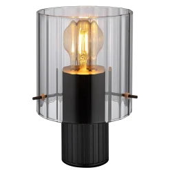 Kvarts bordlampe E27 sort/sotet