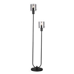 Kvarts gulvlampe 2-lys E27 sort/sotet