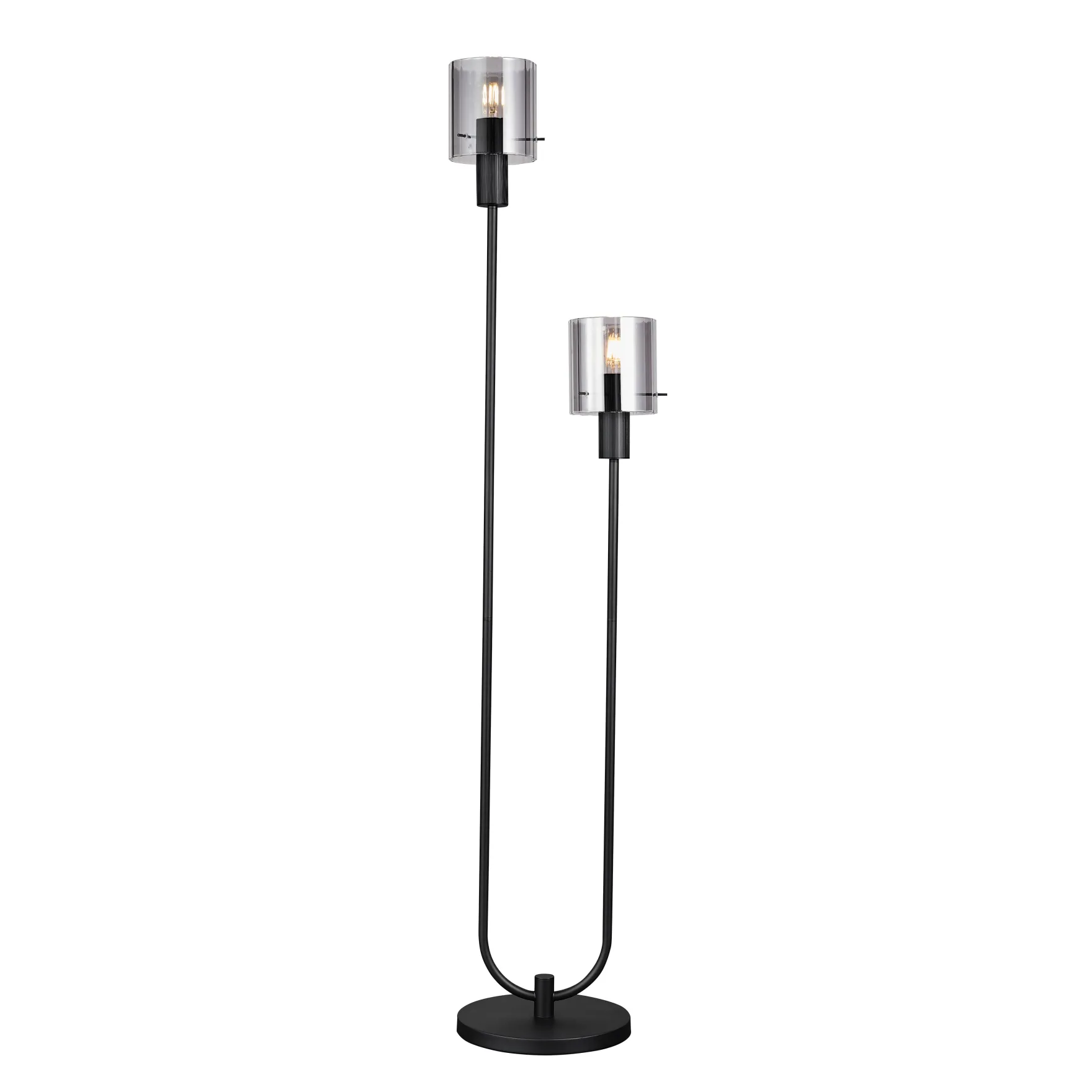 Kvarts gulvlampe 2-lys E27 sort/sotet