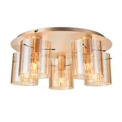 Kvarts takplafond Ø52cm E27 gull/champagne
