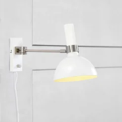 Larry veggspot 60W E27 hvit/stål