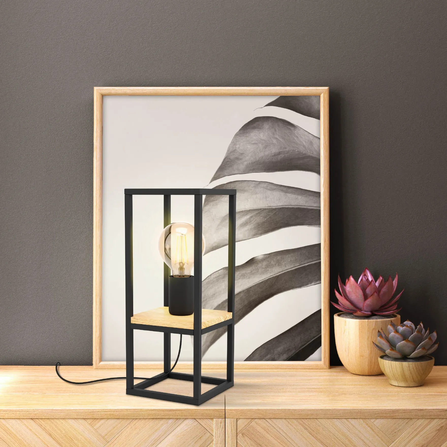 Libertad bordlampe sort/natur