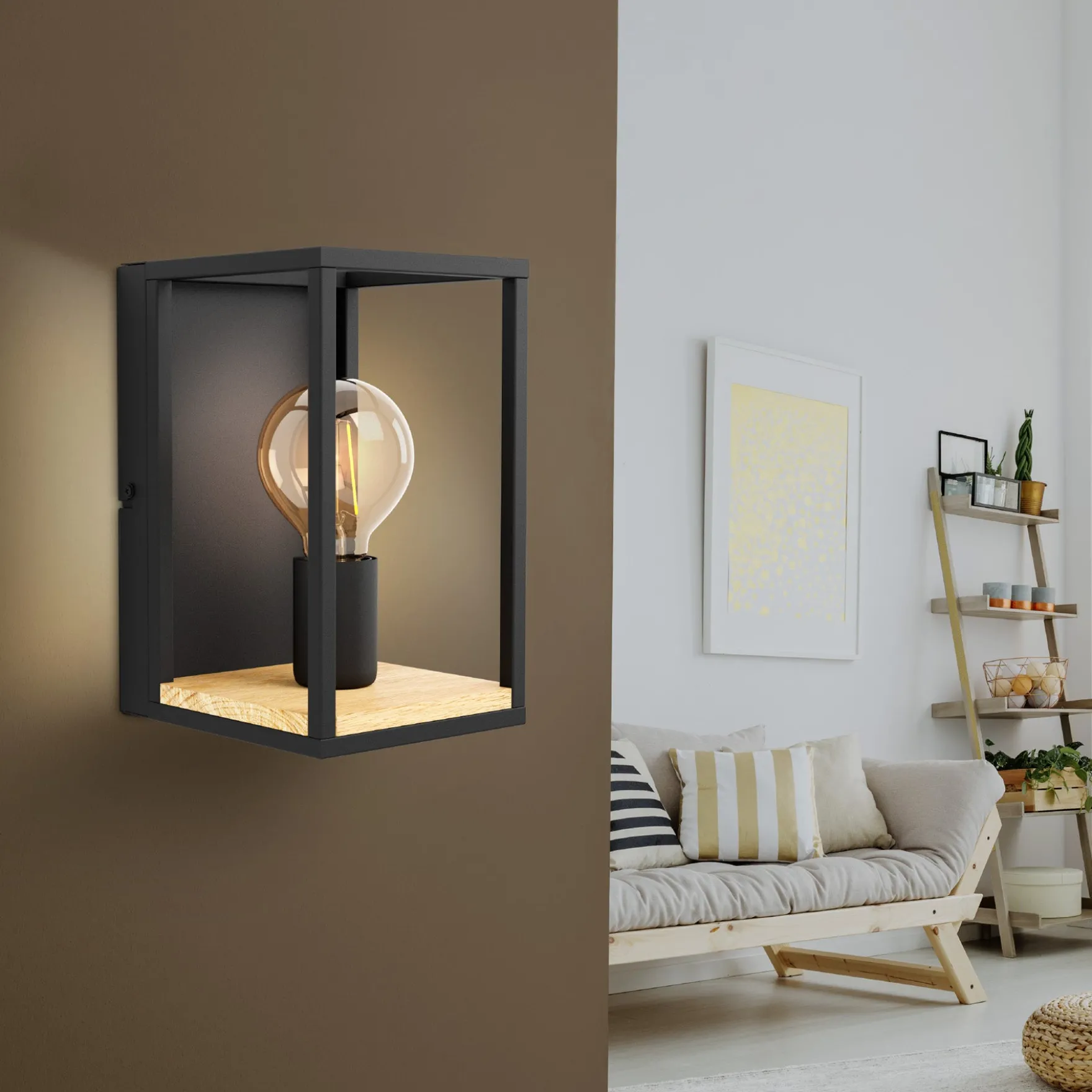 Libertad vegglampe sort/natur