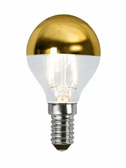 LM LED illum E14 toppspeil gull 4W dimbar