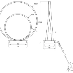 Loop LED bordlampe sort 3-step dim