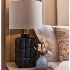 Makura bordlampe stor sort/beige