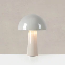 Mantar bordlampe E14 beige