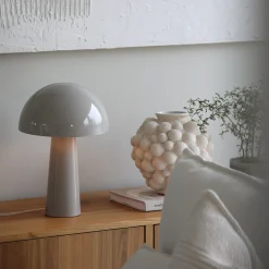 Mantar bordlampe E14 beige