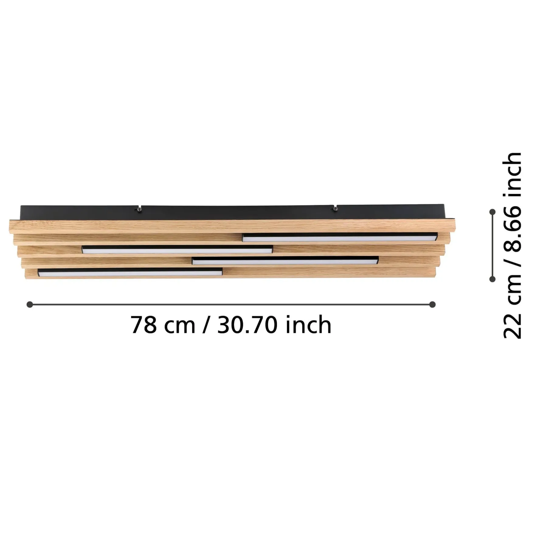 Marreira LED takplafond sort/natur