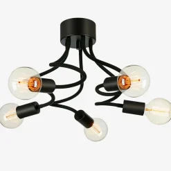 Medusa 5-lys taklampe sort
