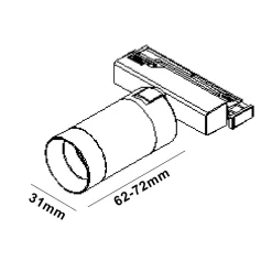 MicroLine Beta LED enkel spot grafitt sort