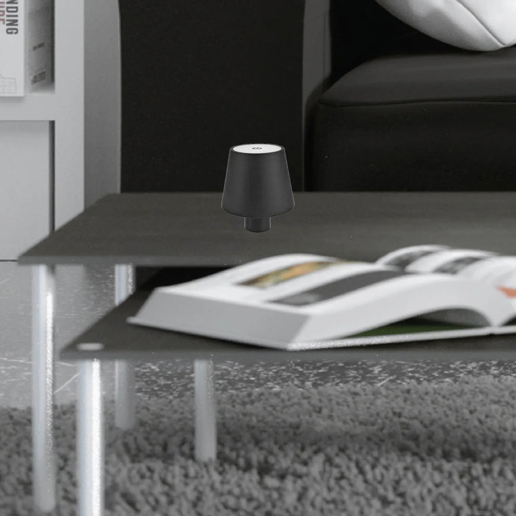 Mida bordlampe 3W sort oppladbar