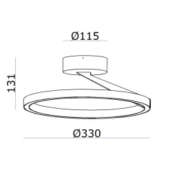 Mind LED takplafond Ø33cm sort