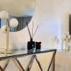 Molekyl 3-lys bordlampe messing/opal