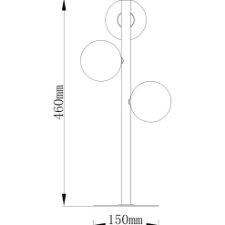 Molekyl 3-lys bordlampe messing/opal