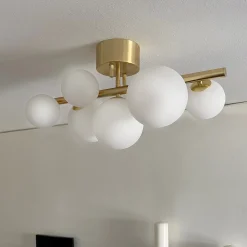 Molekyl 7-lys takplafond messing/opal