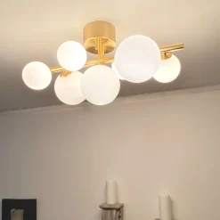 Molekyl 7-lys takplafond messing/opal